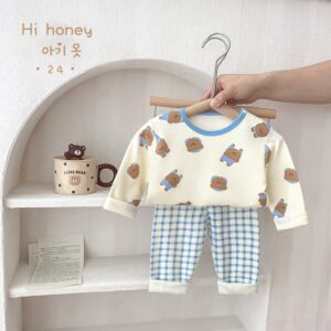 y912 - Cute Cartoon Cotton Suit Pajamas - 图片 10