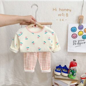 y912 - Cute Cartoon Cotton Suit Pajamas - 图片 11