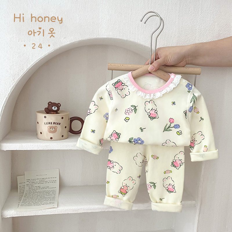 y912 - Cute Cartoon Cotton Suit Pajamas - 图片 12