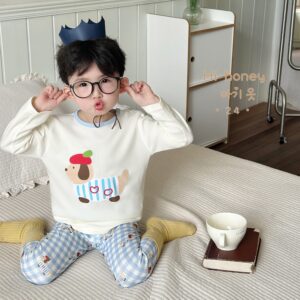 y912 - Cute Cartoon Cotton Suit Pajamas - 图片 5