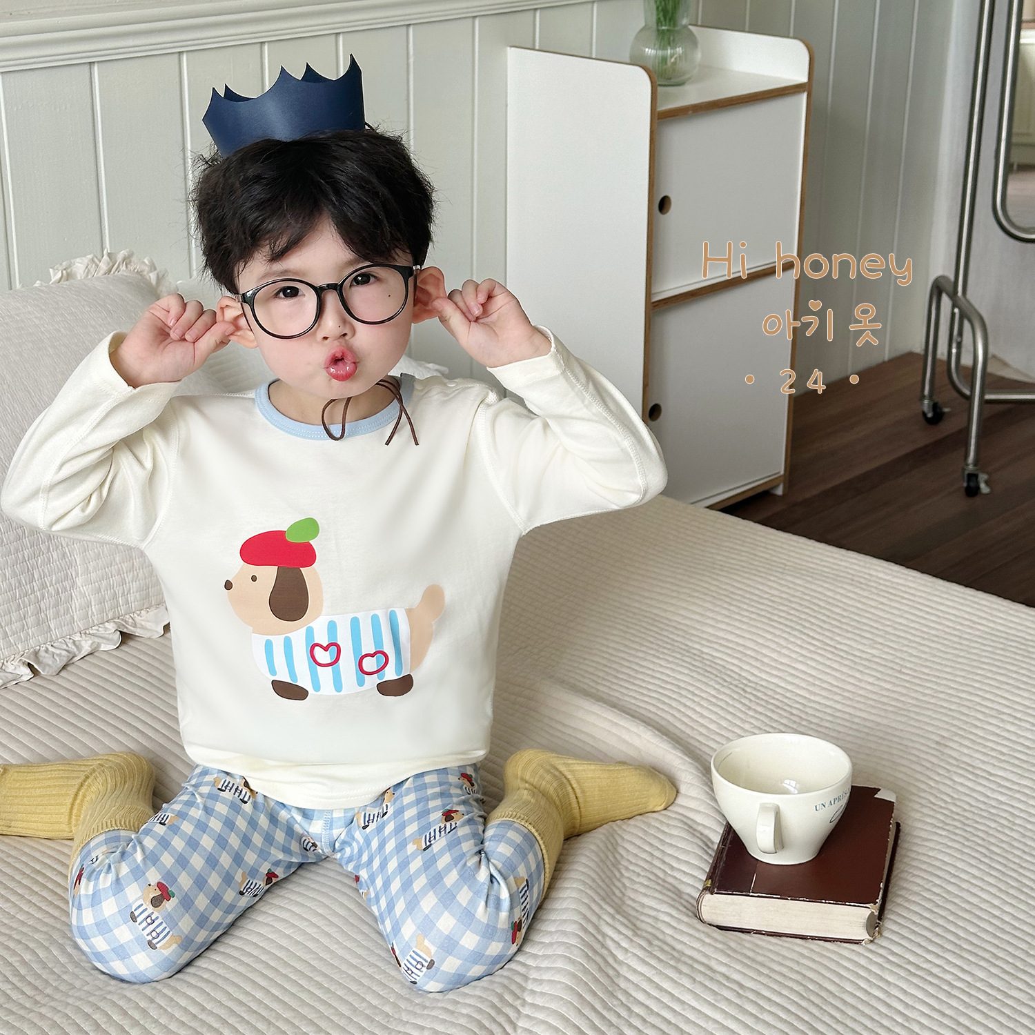 y912 - Cute Cartoon Cotton Suit Pajamas - 图片 5