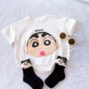 y953 - Cartoon Short Sleeved Romper + Socks - 图片 2