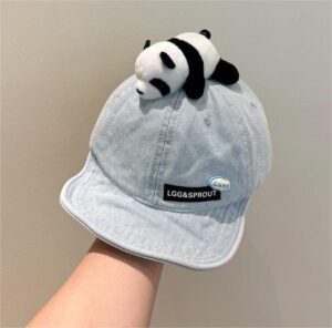 y977 - Cute Panda Denim Cap - 图片 4