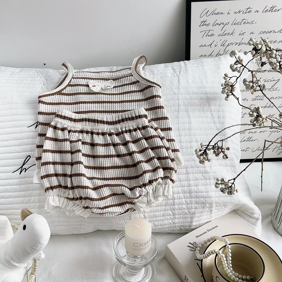 y998 - Ribbon Striped Sleeveless Set - Image 9