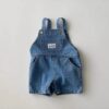 y992 - Korean Style Denim Overalls Shorts - 图片 3