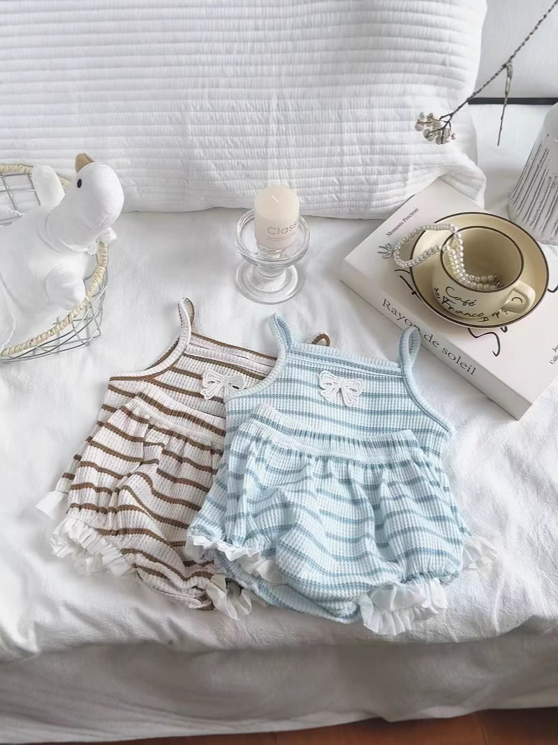 y998 - Ribbon Striped Sleeveless Set