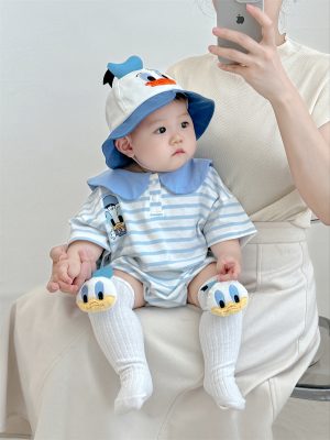 y1049 - Donald Duck & Daisy Duck Romper + Socks Set