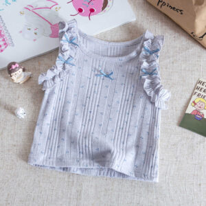 y1117 - White Blue Ribbon Vest - 图片 5