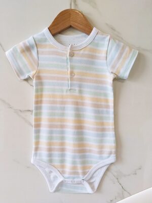 y1131 - Baby Boy & Baby Girl Button Romper - Image 15