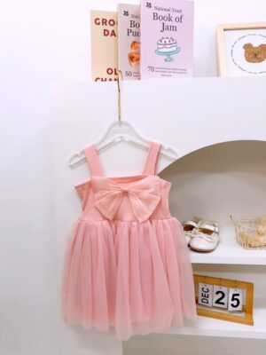 y1155 - Big Ribbon Thread Cotton Mesh Suspender Dress - 图片 4