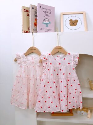 y1189 - Pink & Red Love Heart Dress
