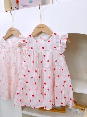 y1189 - Pink & Red Love Heart Dress - 图片 2
