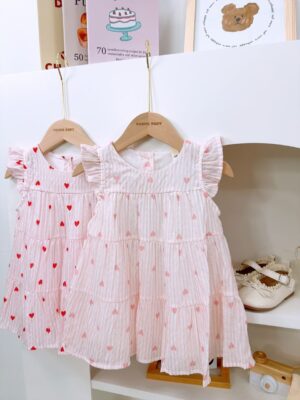y1189 - Pink & Red Love Heart Dress - 图片 3