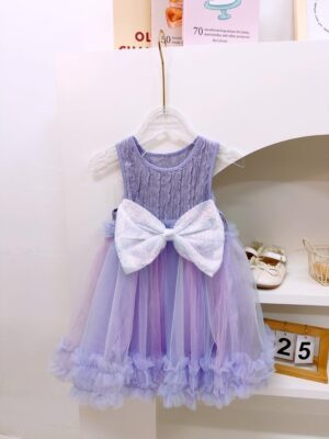 y1190 - Purple Puffy Princess Dress - 图片 1