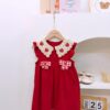 y1191 - Strawberry Plaid Ribbon Red Dress - Image 7