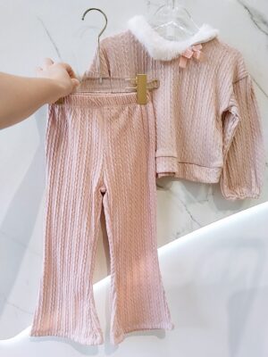 y1133 - Pink Long Sleeve Long Pant Set - Image 3