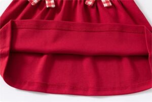 y1191 - Strawberry Plaid Ribbon Red Dress - 图片 7