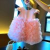 y1196 - CNY Premium Pink & Red Tutu Dress With Crown Headband - 图片 5