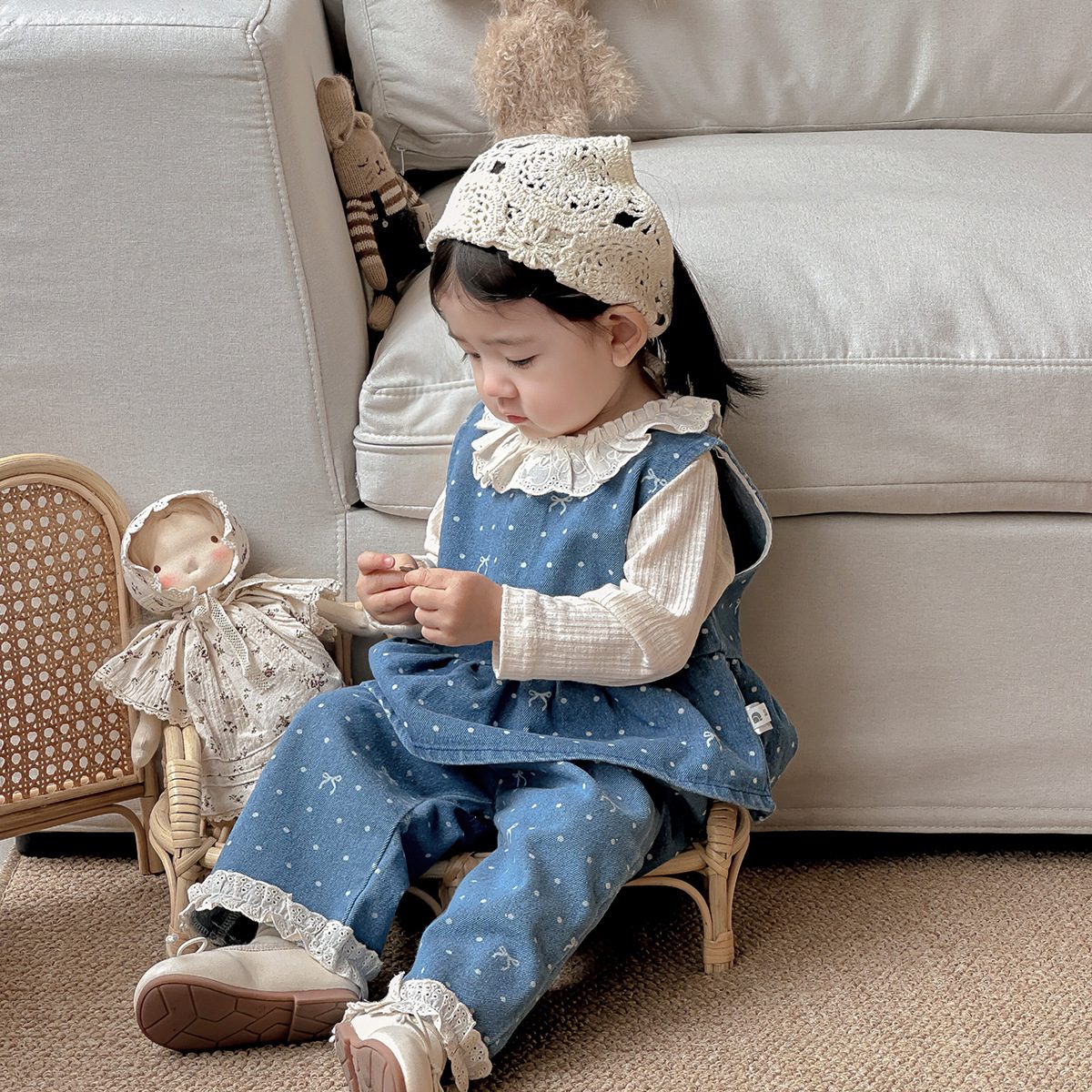 y1143 - Girl Denim 3 in 1 set - 图片 4