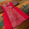 y1199 - CNY Premium Pink & Red Cheongsam Dress With Hair Clip - Image 6