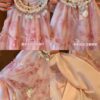 y1193 - Halter Neck Pink Floral Princess Dress - 图片 5