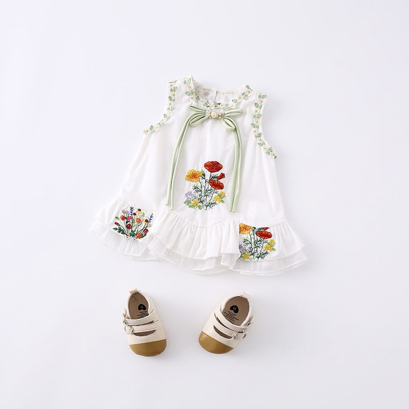 y1167 - CNY Peony White Dress - 图片 2