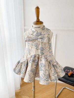 y1203 - CNY Premium 4 Style Blue Flower Dress - 图片 2