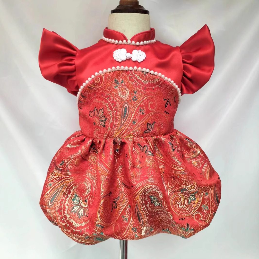 y1206 - CNY Premium Red Phoenix Dress - Image 1