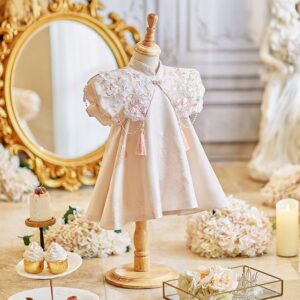 y1216 - CNY Premium Pink Peony Cheongsam With Shawl - 图片 4