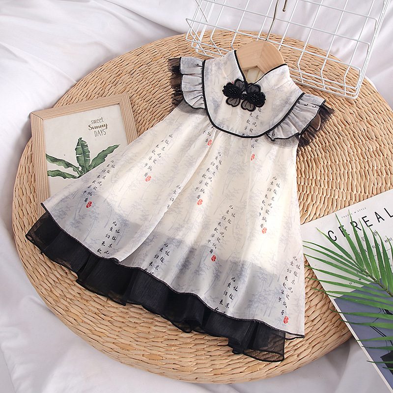 y1158 - CNY Chinese Style Flying Sleeves Dress & Romper - 图片 1