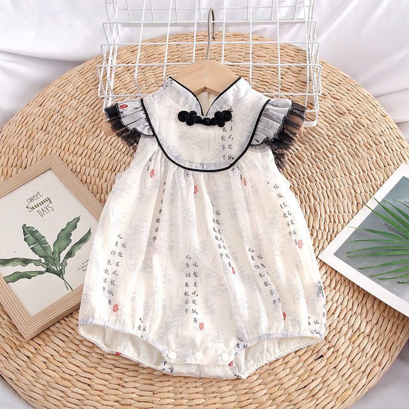 y1158 - CNY Chinese Style Flying Sleeves Dress & Romper - 图片 4