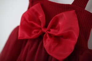 y1155 - Big Ribbon Thread Cotton Mesh Suspender Dress - 图片 11