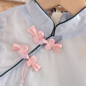 y1162 - CNY Sky Blue Flying Sleeves Romper & Dress - Image 4
