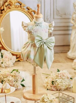 y1212 - CNY Premium Ribbon Flying Sleeves Romper - 图片 4