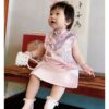 y1201 - CNY Premium Pink & Red Wave Cloud Cheongsam Dress - 图片 5