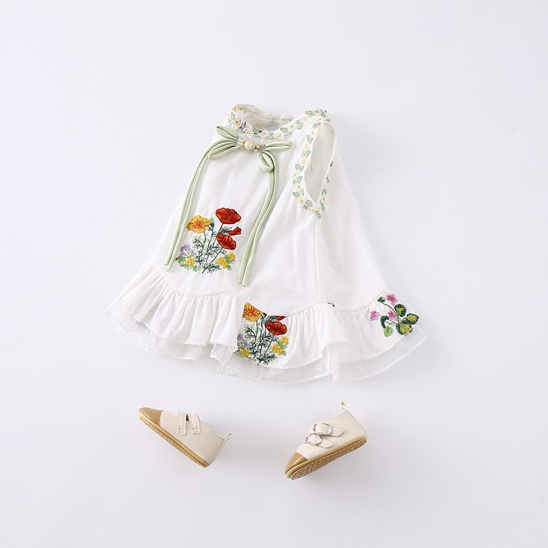 y1167 - CNY Peony White Dress - 图片 3