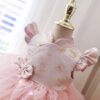y1198 - CNY Premium Pink Cheongsam Tutu Dress With Hair Clip - 图片 2