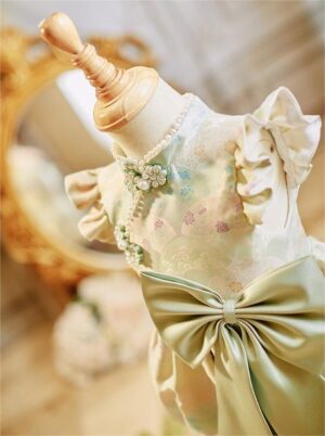 y1212 - CNY Premium Ribbon Flying Sleeves Romper - 图片 2