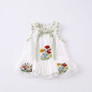 y1167 - CNY Peony White Dress
