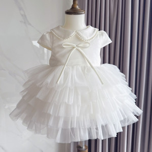 y1217 - Premium White Doll Collar Tutu Dress