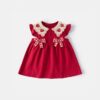 y1191 - Strawberry Plaid Ribbon Red Dress - Image 1