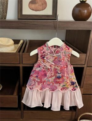y1175 - CNY Koi Fish Sleeveless Dress