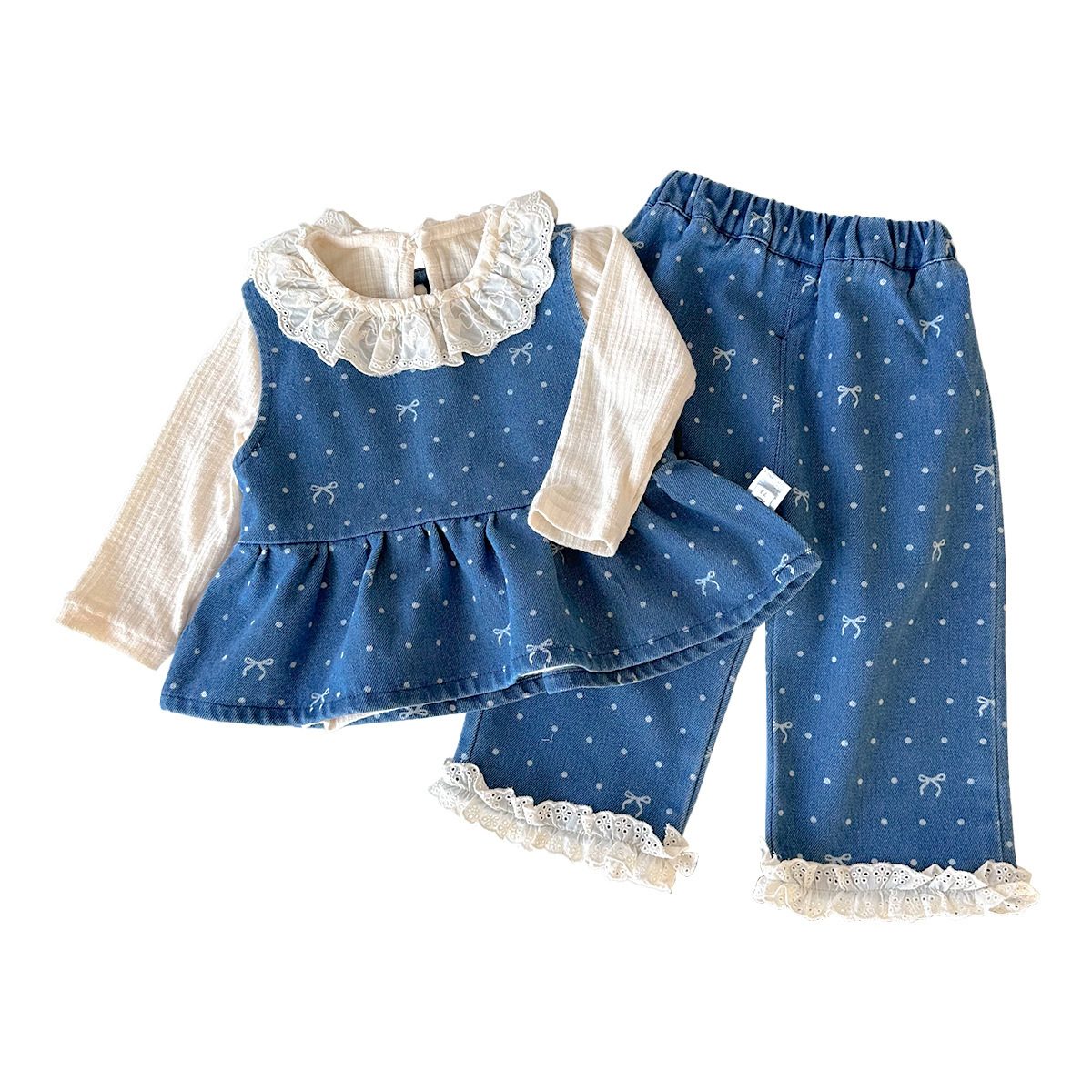 y1143 - Girl Denim 3 in 1 set - 图片 3