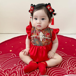 y1205 - CNY Premium Red Flying Sleeves Dress