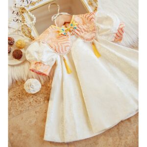 y1214 - CNY Premium Champagne Dress With Shawl - 图片 2