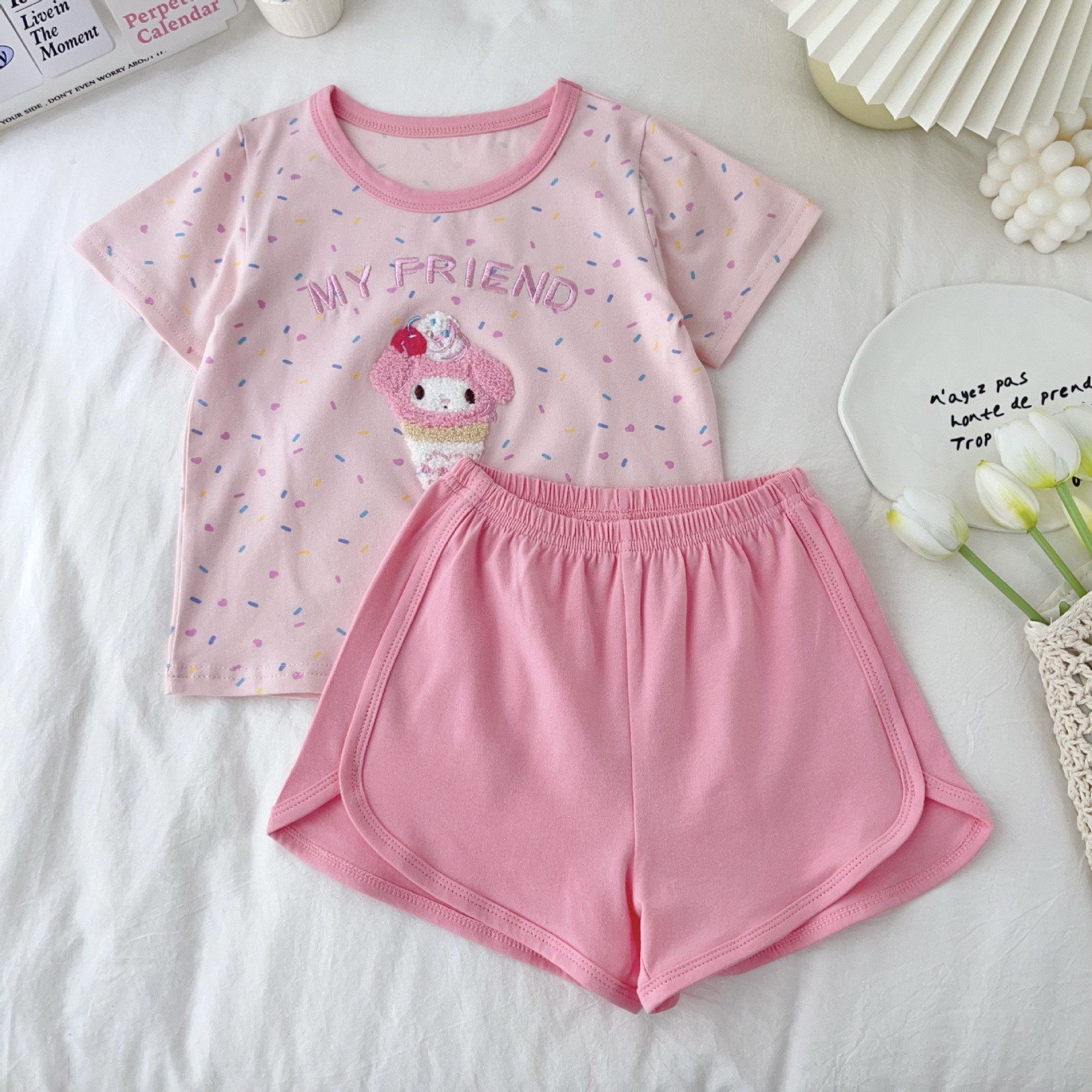 y1136 - My Friend Colorful 3D Cartoon T-shirt Set - Image 6