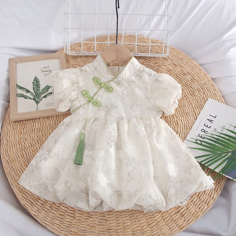y1159 - CNY Green Chinese Frog Dress - Image 1