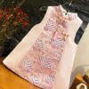 y1199 - CNY Premium Pink & Red Cheongsam Dress With Hair Clip - Image 5