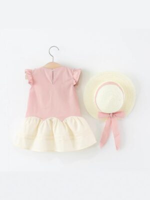 y1156 -Cherry Plaid Dress With Hat - 图片 3