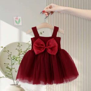 y1155 - Big Ribbon Thread Cotton Mesh Suspender Dress - 图片 9